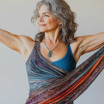 Mujer haciendo yoga al aire libre